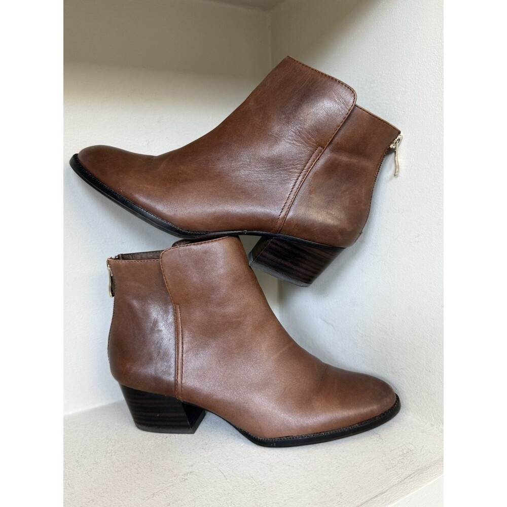 Antonio Melani Women's 6.5M Paxt Leather Ankle Boots Chestnut NWT $100